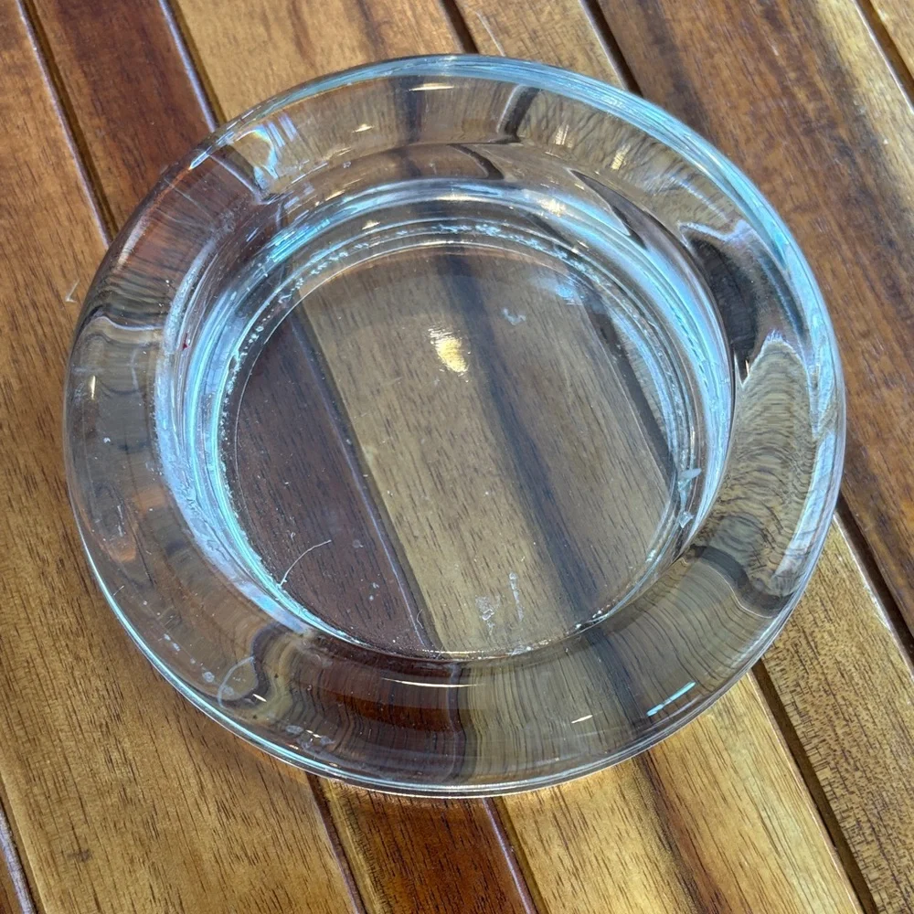 Vintage Clear Heavy Glass Candle Holder